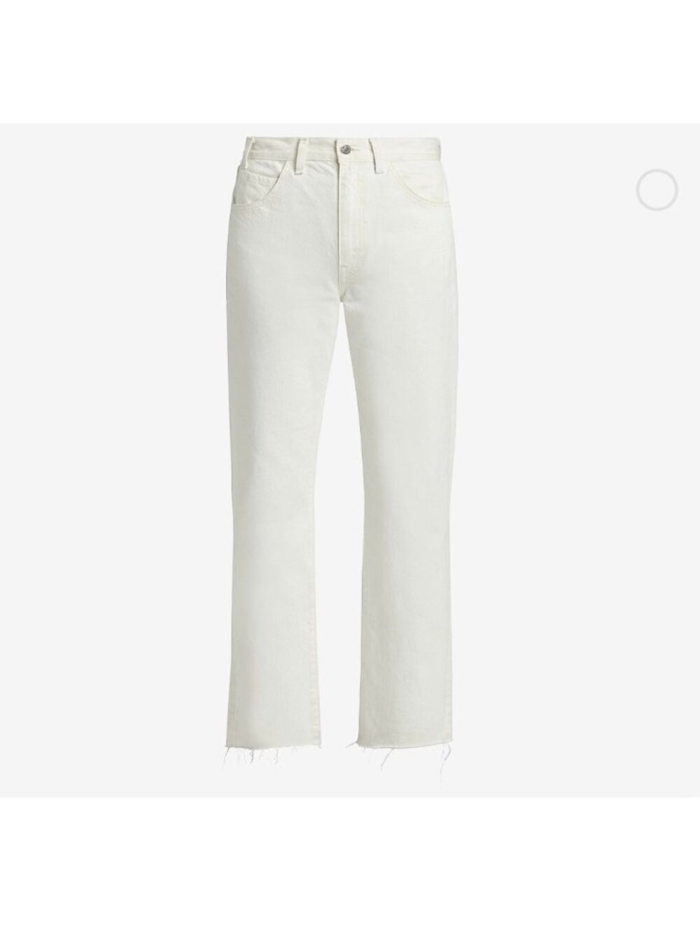 Nili Lotan White Denim Raw Hem Straight Leg Jeans Womens Size 32